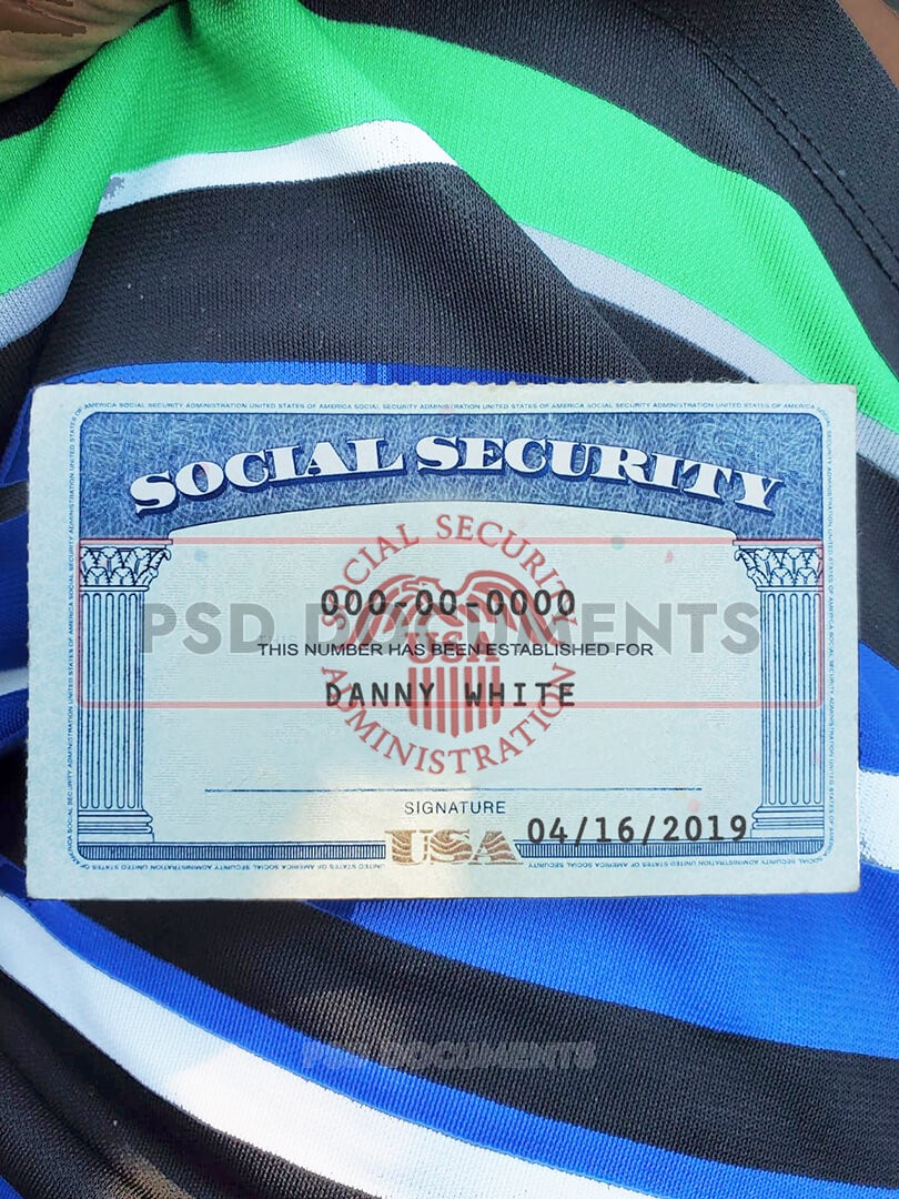 SSN Card PSD Template – SSN Card  Drivers License  ID Card In Ss Card Template