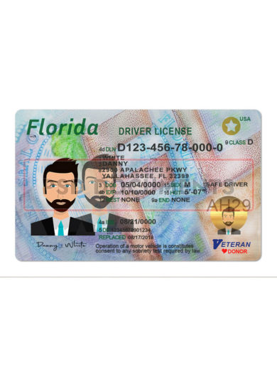 Frontside Copy of Florida DL Card Template