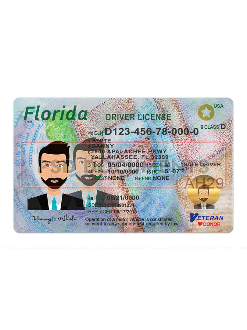 Florida Dl Psd Template Ssn Card Drivers License Id Card Bank