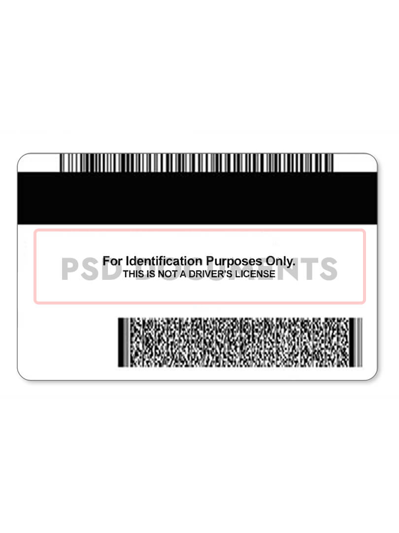 Backside Copy of Minnesota Identification Card Template