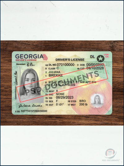 Georgia Driver's License New PSD Template | PSD Documents