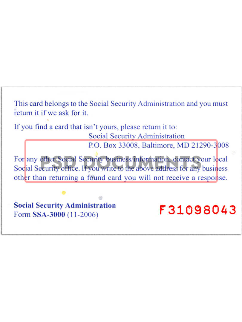 Social Security Card Template 05 1