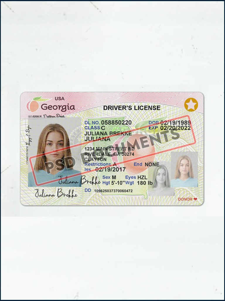 Georgia Driver's License PSD (V2) | PSD Documents