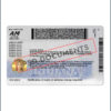 Indiana Identification card back
