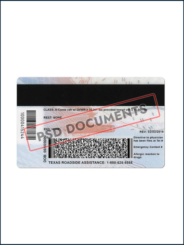 Texas Identification Card PSD Template PSD Documents