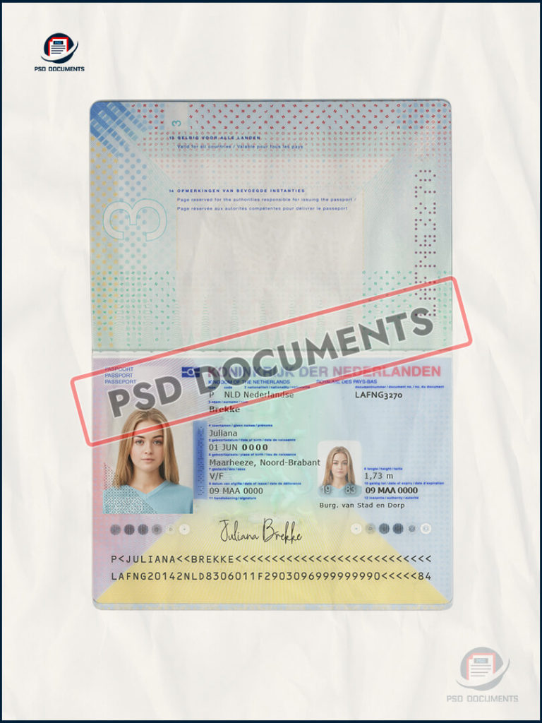netherland-passport-dutch-psd-documents