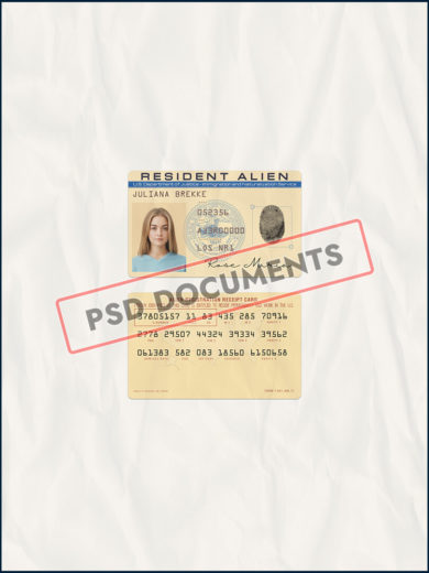Resident Alien US Green card Psd Documents