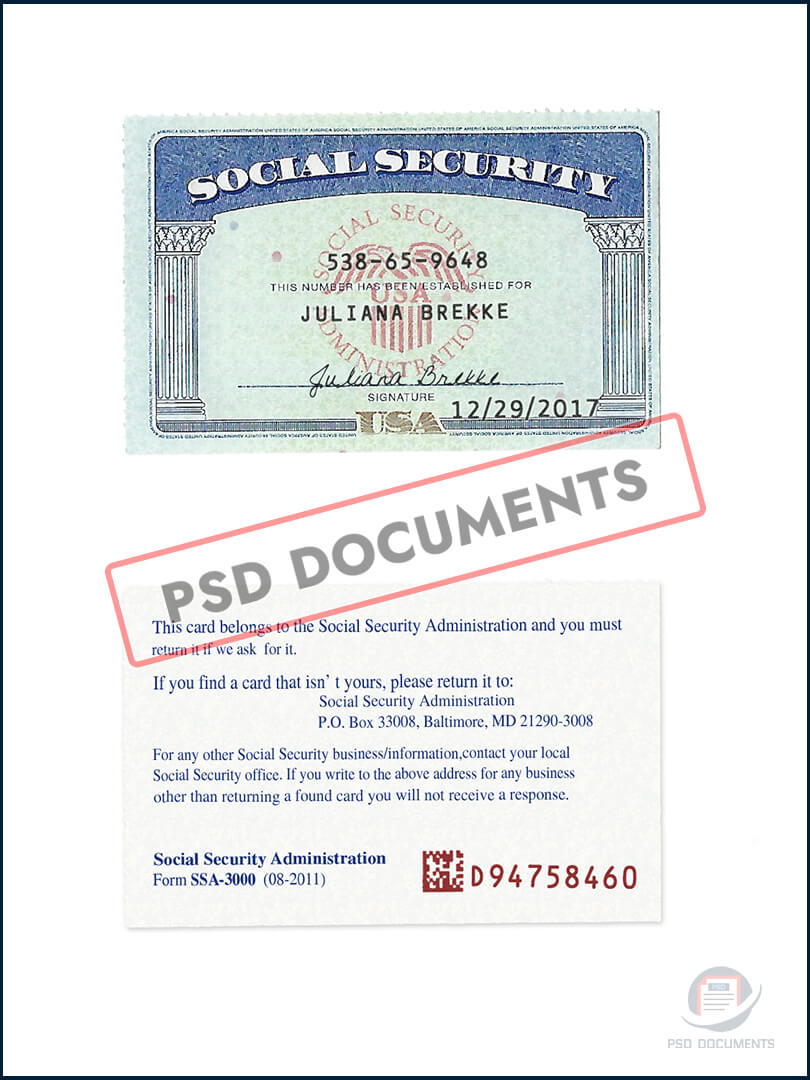 social security card template