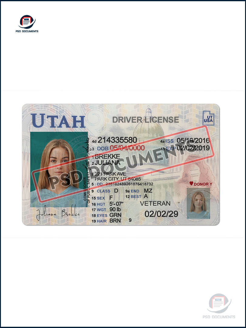 Utah Driver License Template New Psd Documents 2