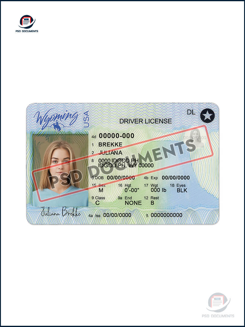 Wyoming Driver License New Psd Documents 3