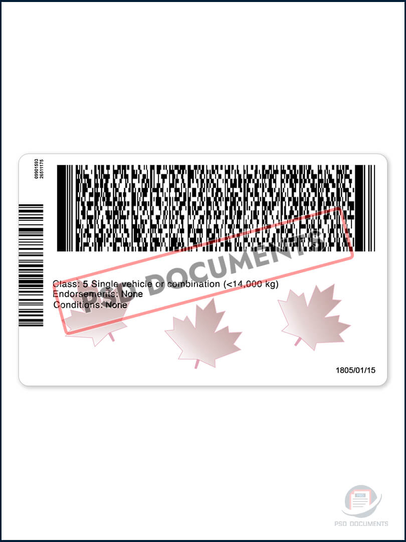 PsdDocuments Nova Scotia NS Drivers License Template PSD2