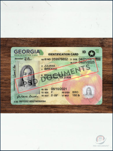 Georgia Identification Card Template - Image 2