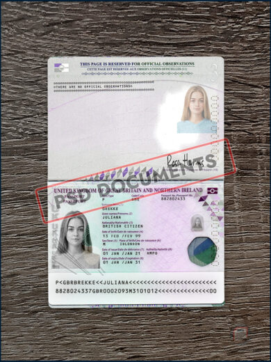 United Kingdom Passport Template New 8 United Kingdom Passport Template New - Image 4