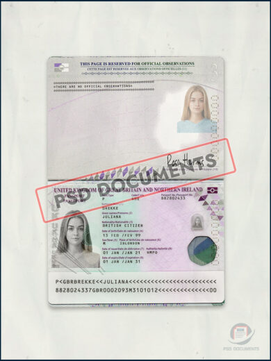 United Kingdom Passport Template New 5 United Kingdom Passport